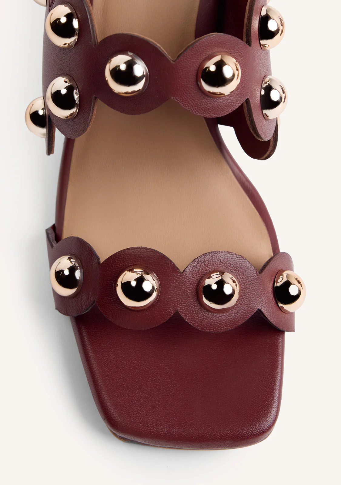 LEATHER STUDDED HEELED SANDALS KAKUMA - Image 3