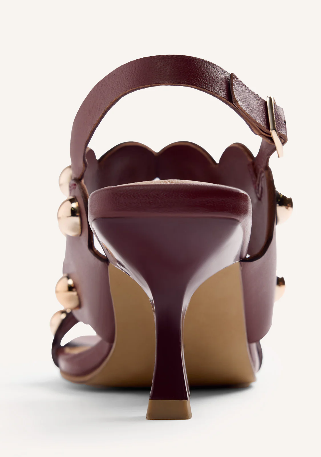 LEATHER STUDDED HEELED SANDALS KAKUMA - Image 4
