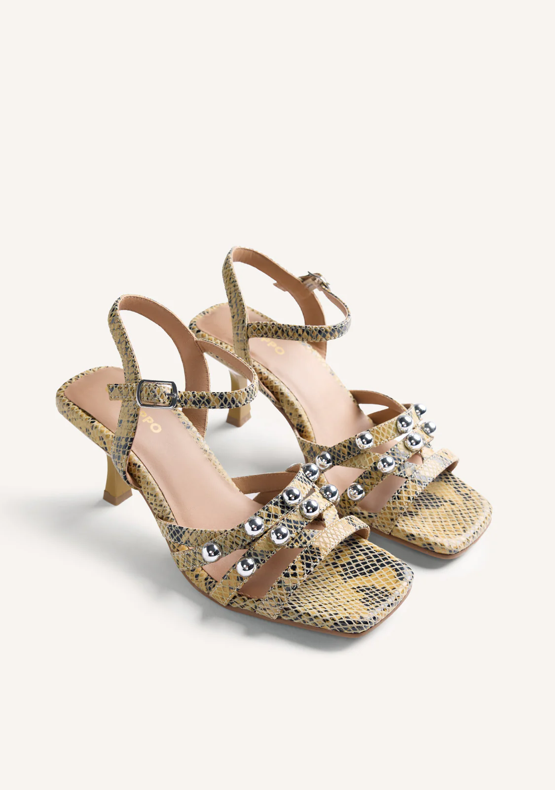 LEATHER STUDDED HEELED SANDALS KAPSABET - Image 2