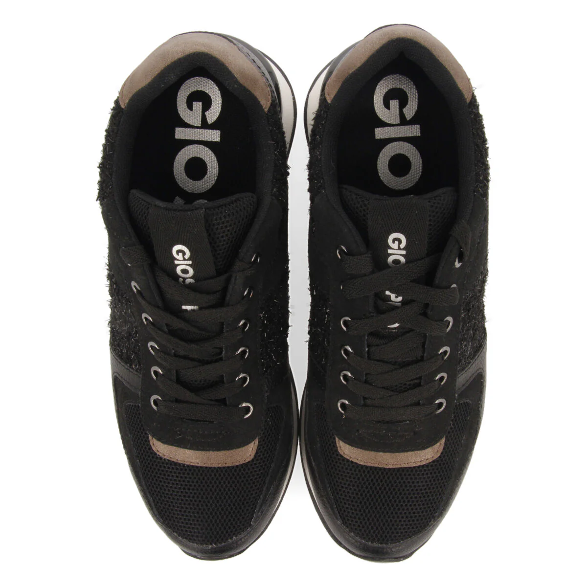 Lellig women's black monochrome sneakers with inner wedges - Image 3