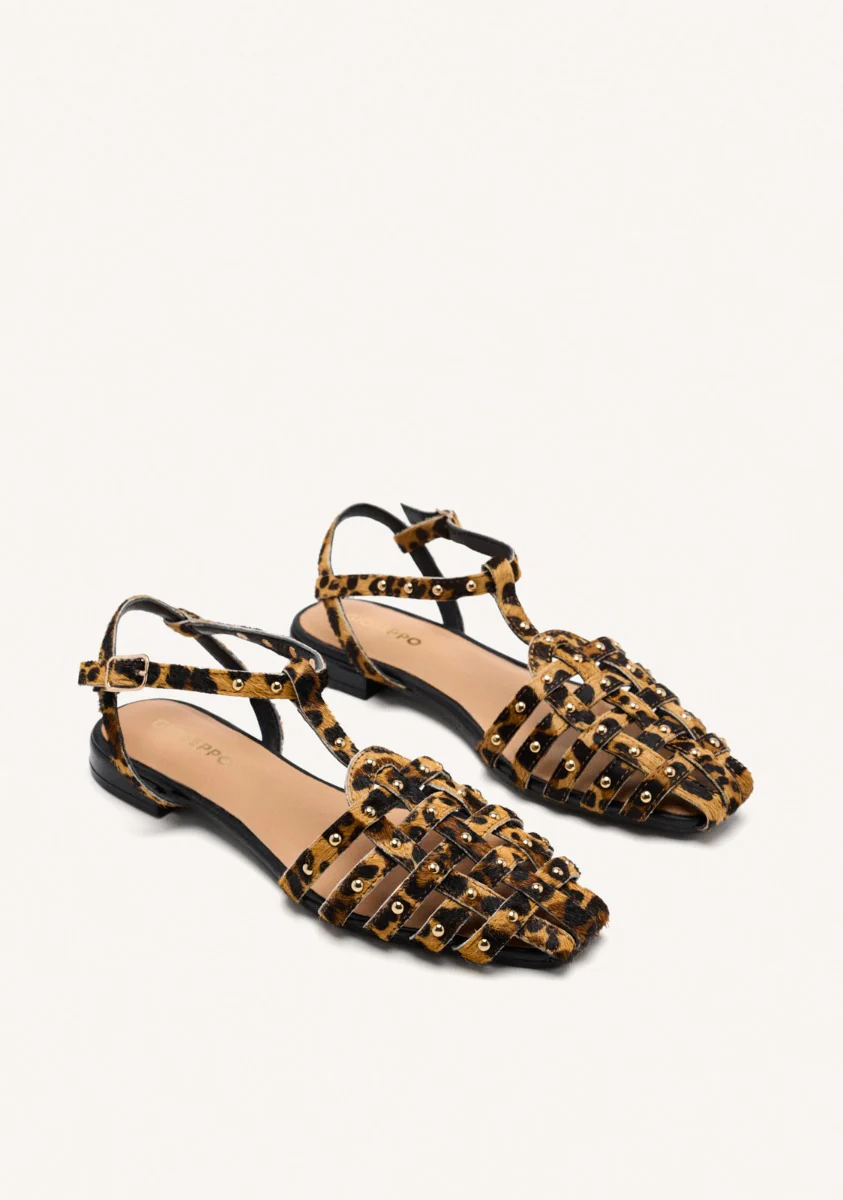LEOPARD LEATHER CRAB SANDALS HATFIELD - Image 2