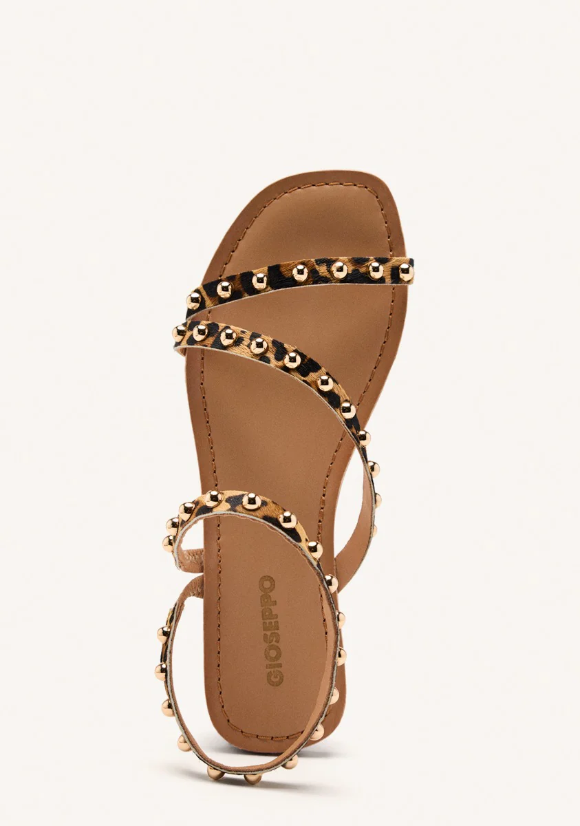 ANIMAL PRINT LEATHER SANDALS OGEMA - Image 2