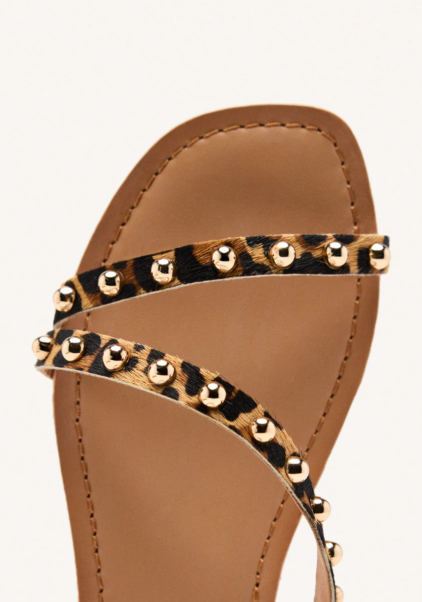 ANIMAL PRINT LEATHER SANDALS OGEMA - Image 3
