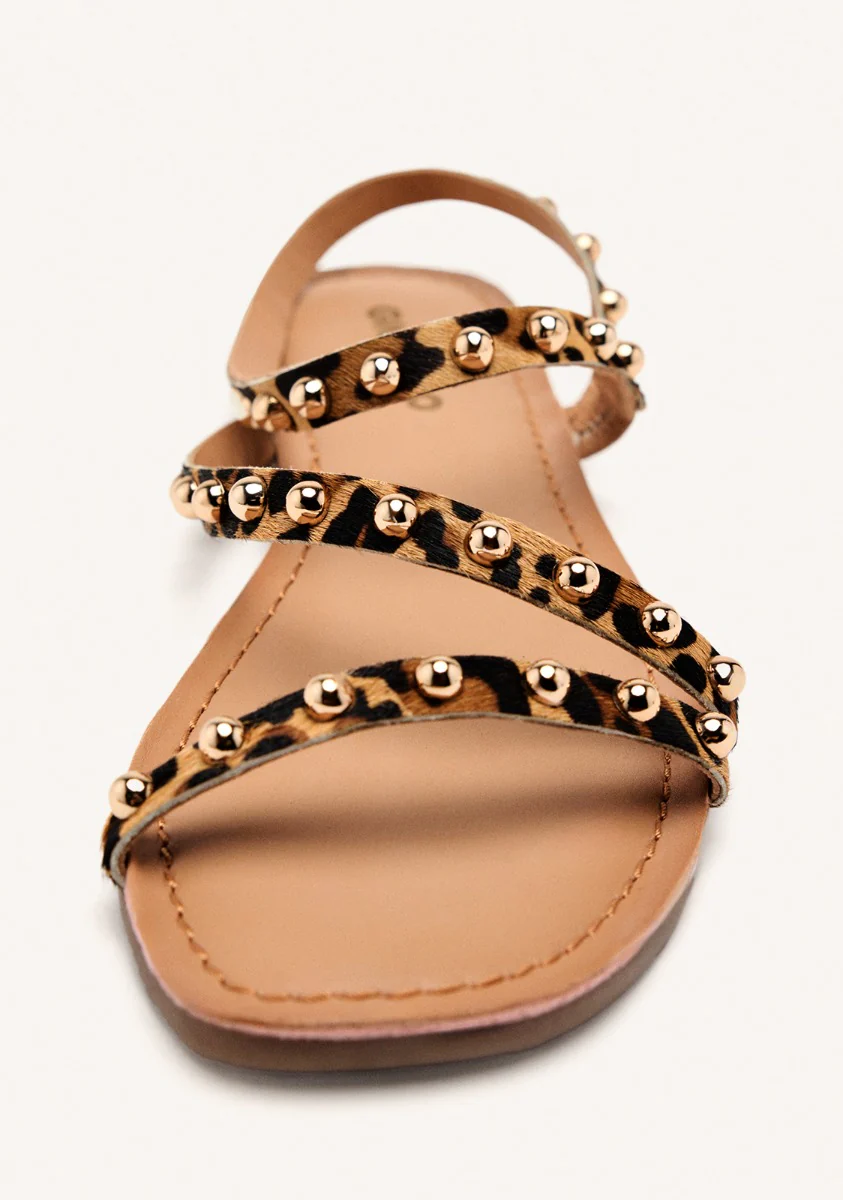 ANIMAL PRINT LEATHER SANDALS OGEMA - Image 4