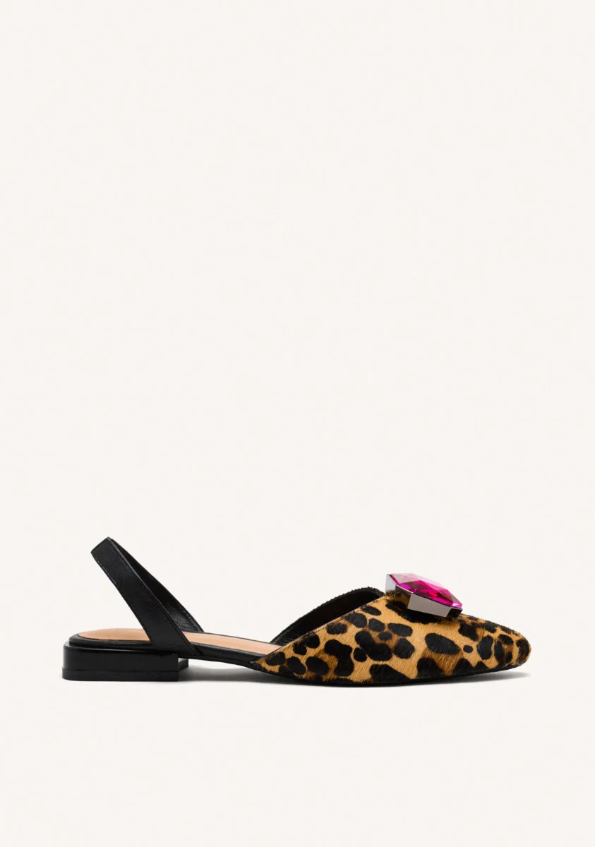 LEOPARD LEATHER MULES HUGHES