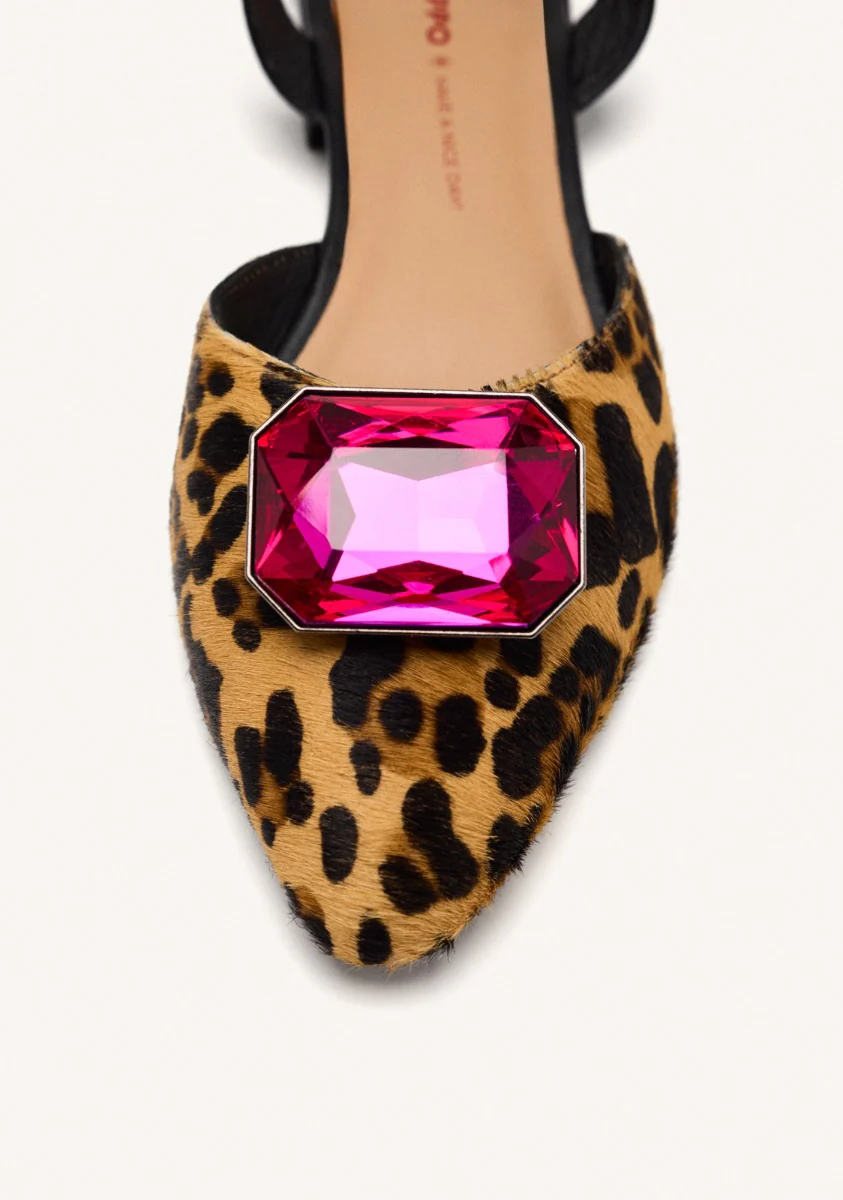 LEOPARD LEATHER MULES HUGHES - Image 3