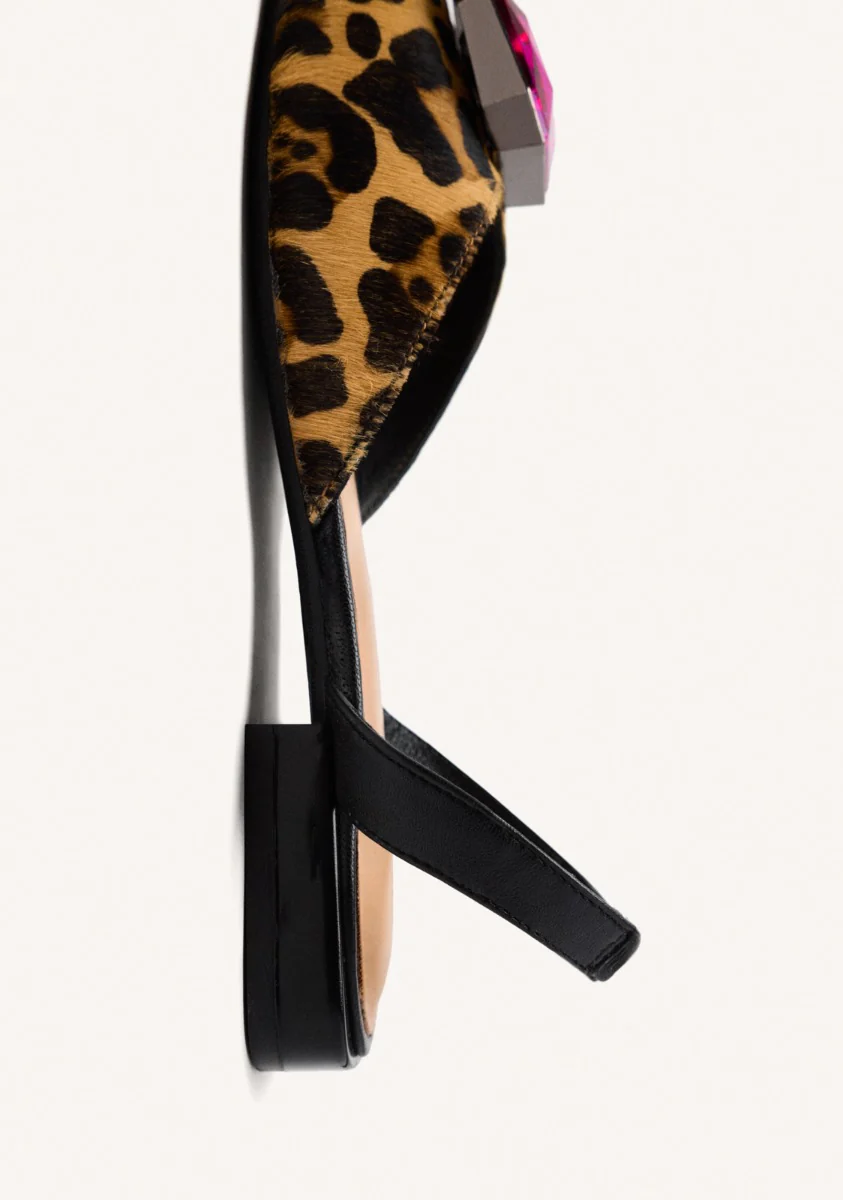 LEOPARD LEATHER MULES HUGHES - Image 4