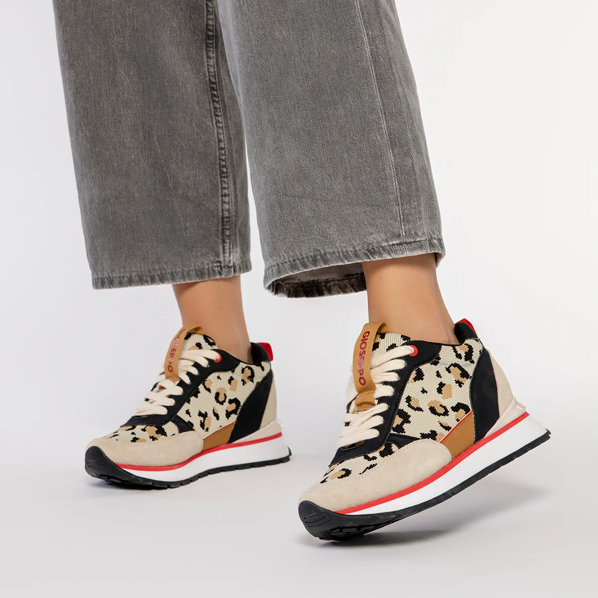 LEOPARD PRINT SNEAKERS WITH INTERNAL WEDGE FOR WOMEN VERYAN - Image 2