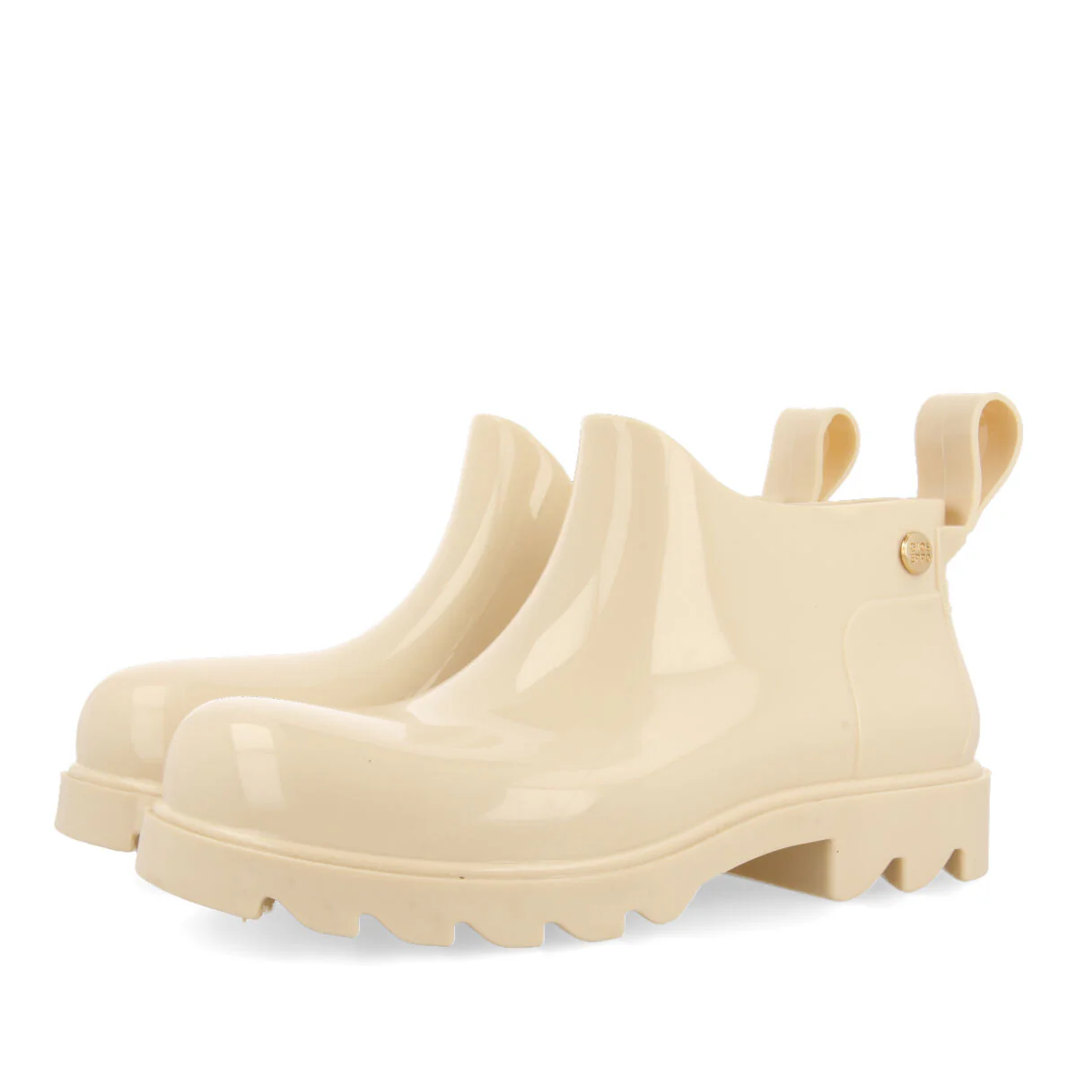 Letcher women's short beige clog-style welly boots - Image 2