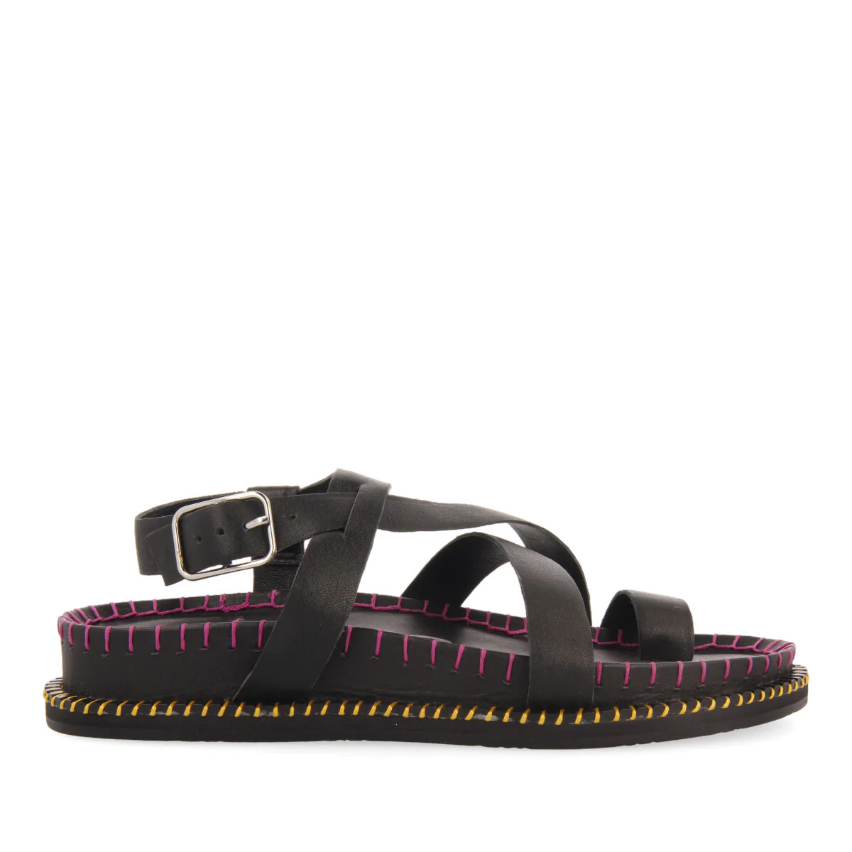 Liborina women's black footbed sandals with straps