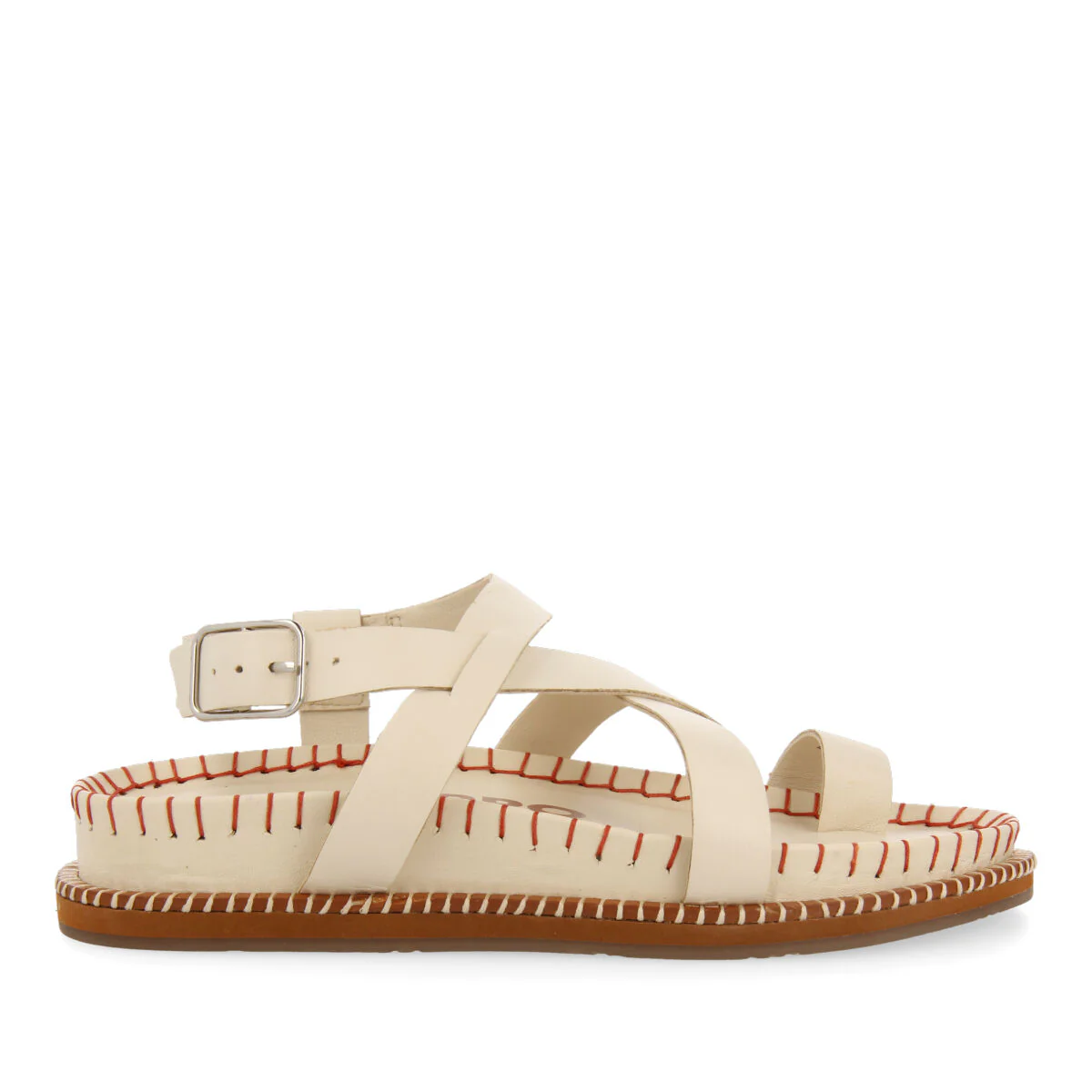 Liborina women's off-white footbed sandals with straps