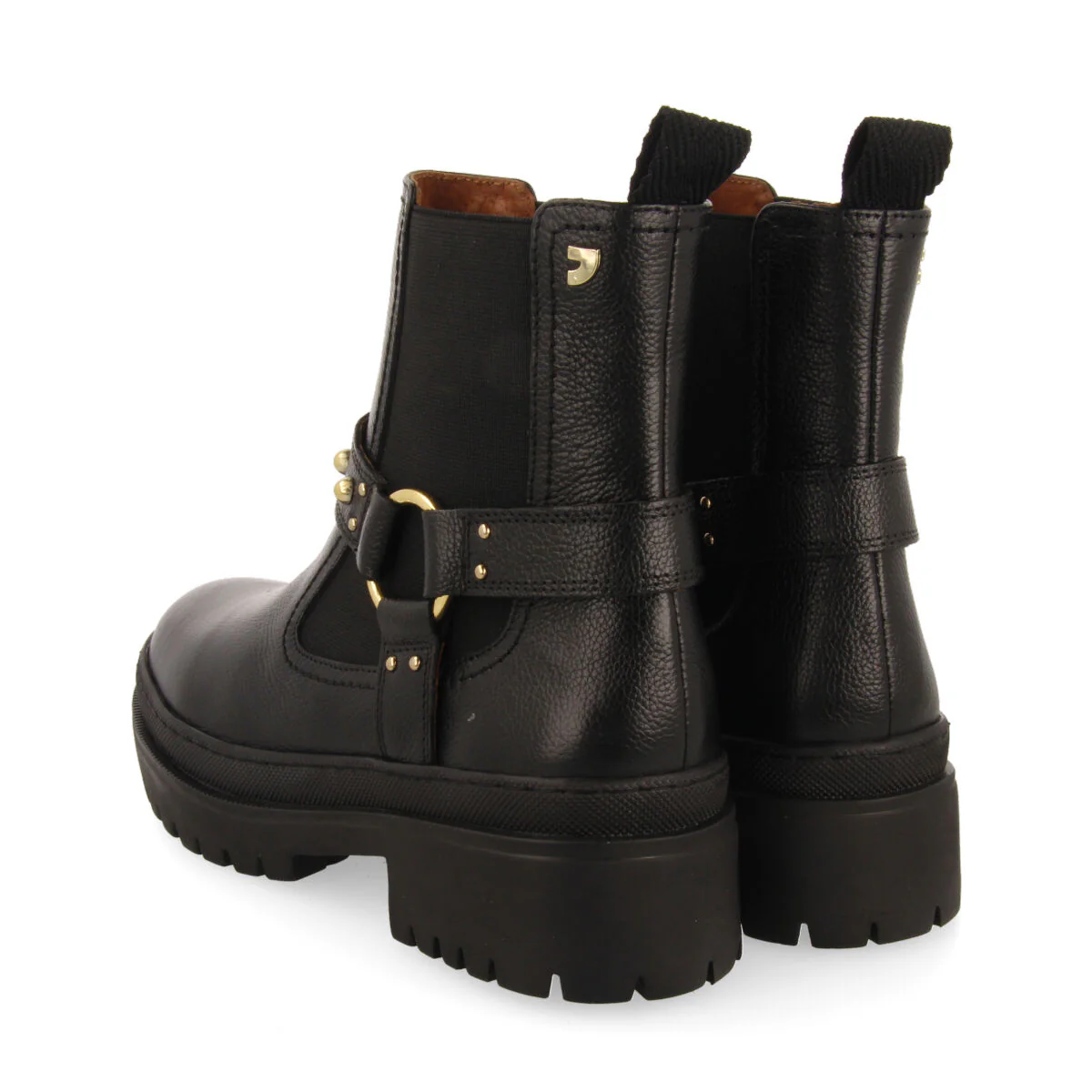 Liff women's black leather chelsea boots with studs - Image 4