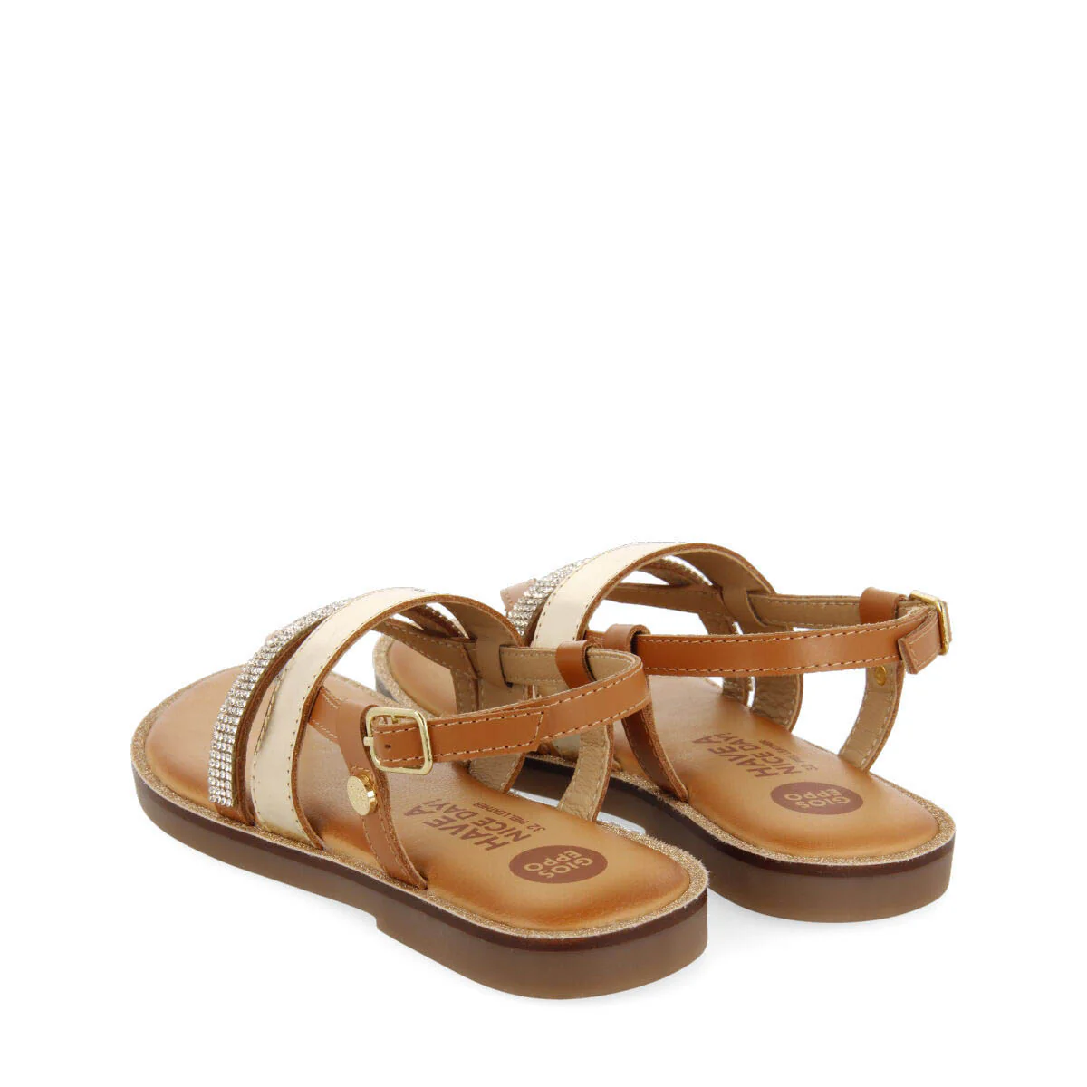 Loiza girls gold leather sandals - Image 5