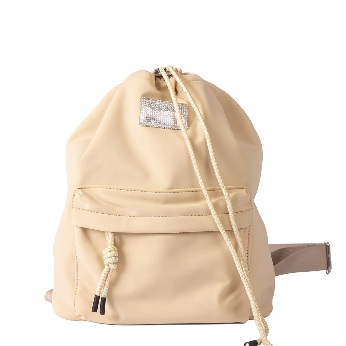 Lolland beige backpack with pocket - Image 2