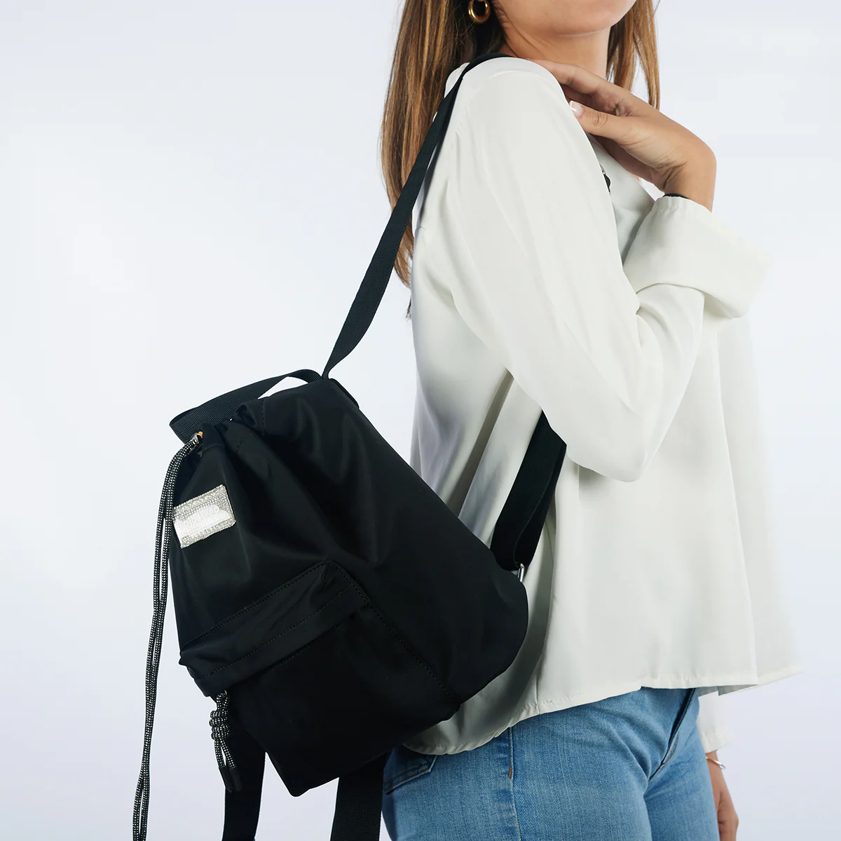 Lolland black backpack with pocket - Image 4