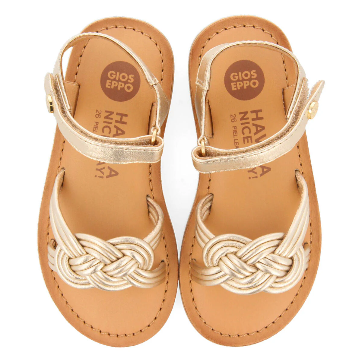 Lontra girls gold leather sandals - Image 3