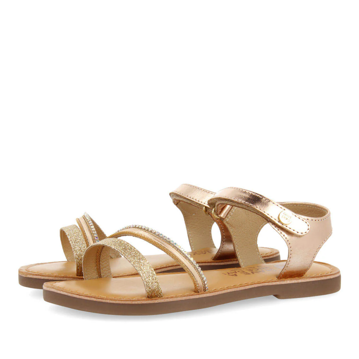 Lucmau girls leather sandals withink details - Image 2