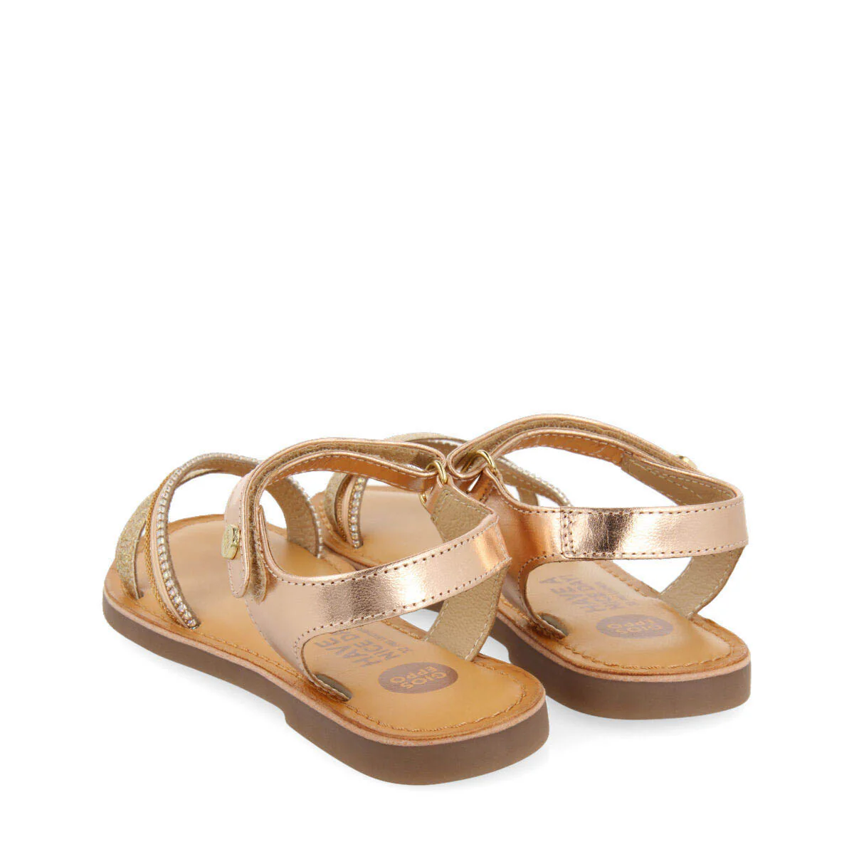 Lucmau girls leather sandals withink details - Image 4