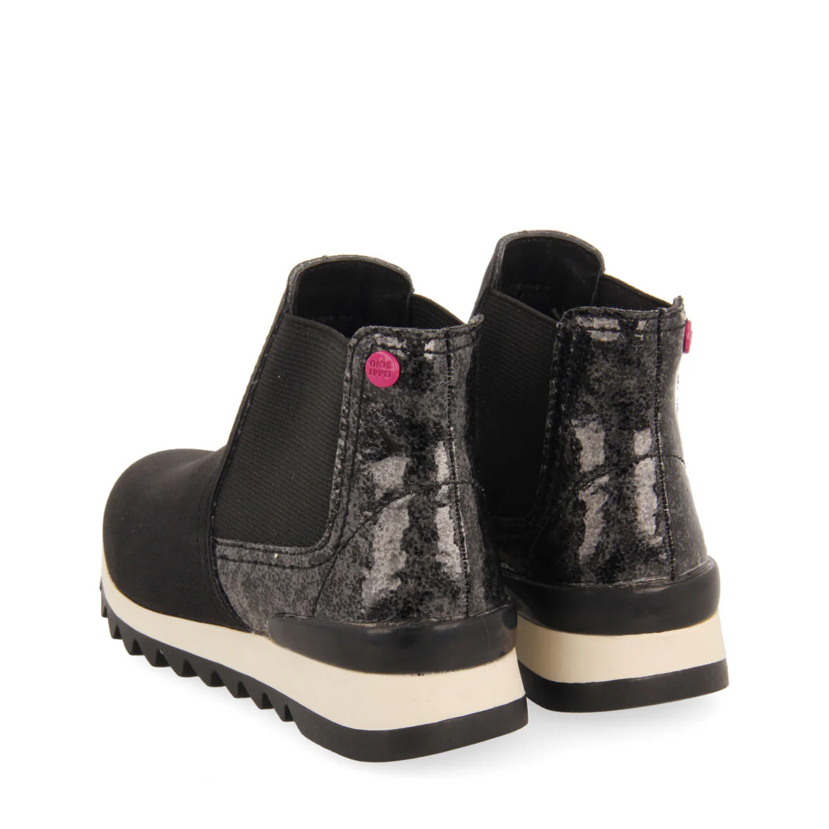 Luncarty children's chelsea boot-style sneakers with shiny black detail - Image 4