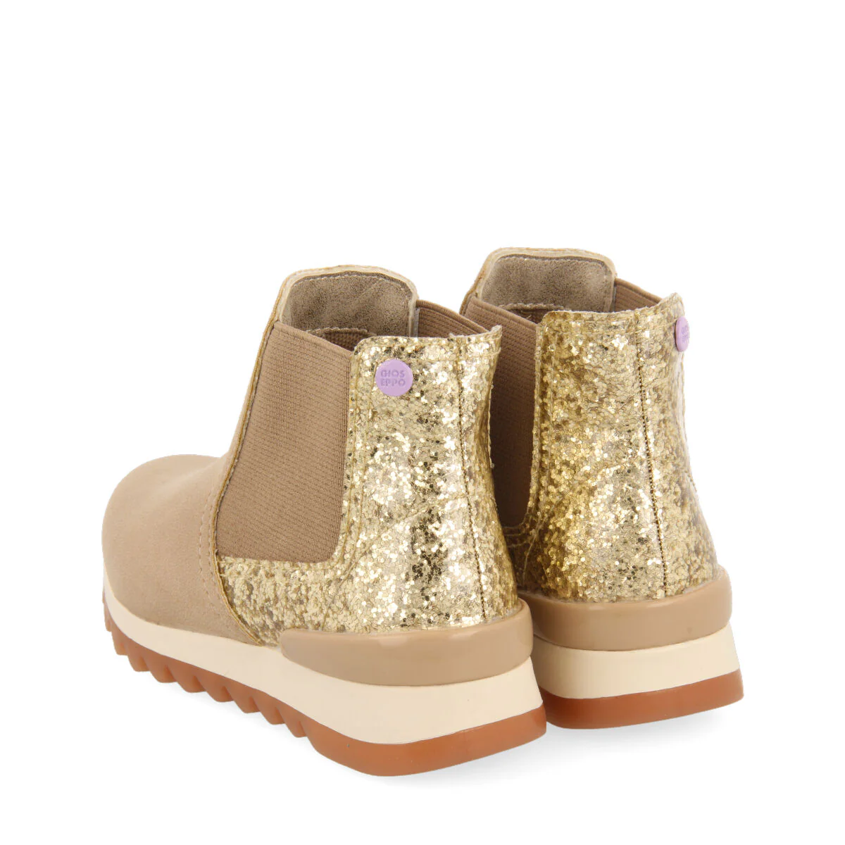 Luncarty children's chelsea boot-style sneakers with shiny gold detail - Image 3