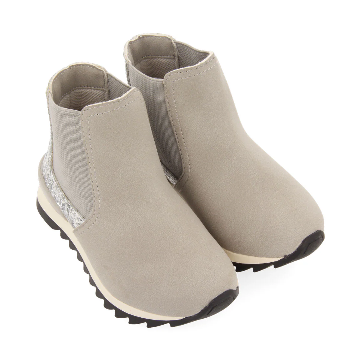 Luncarty children's chelsea boot-style sneakers with shiny silver detail - Image 2