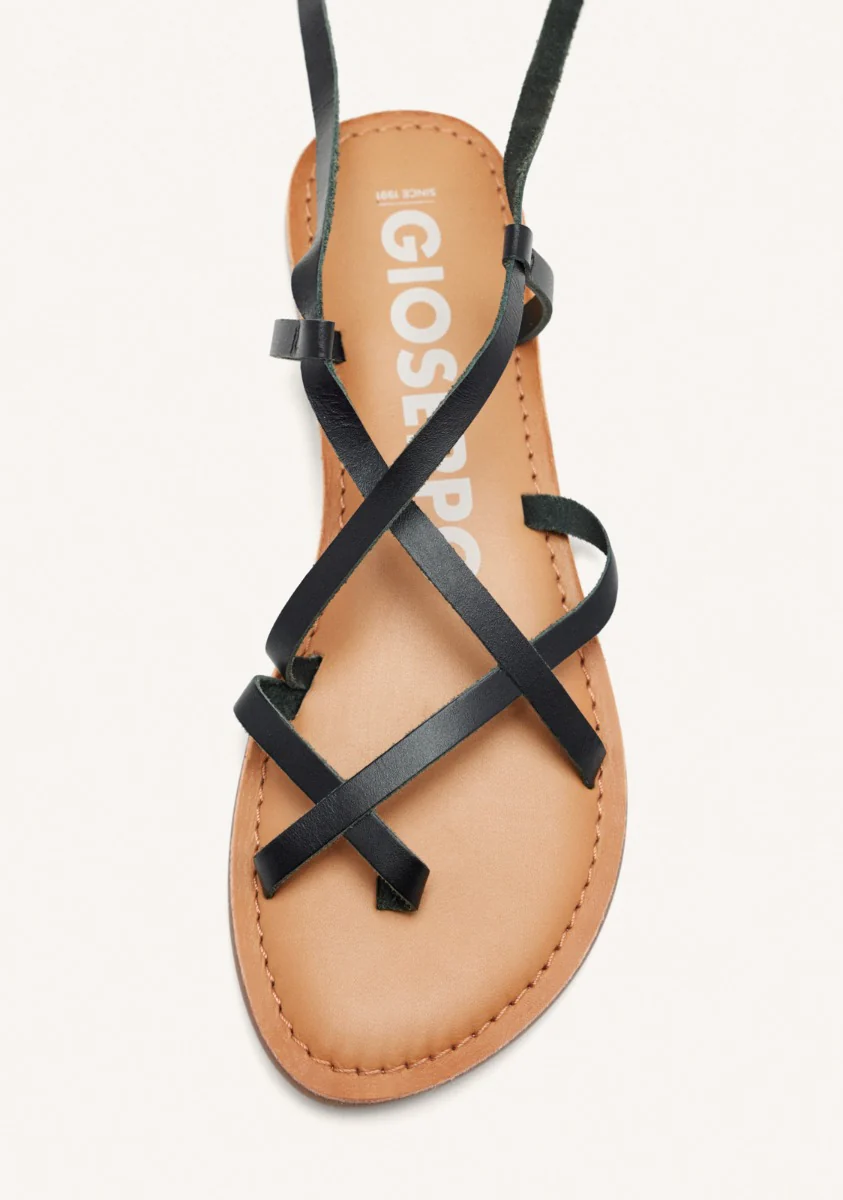 Lussat sandals with thin black straps to tie around the leg - Image 4