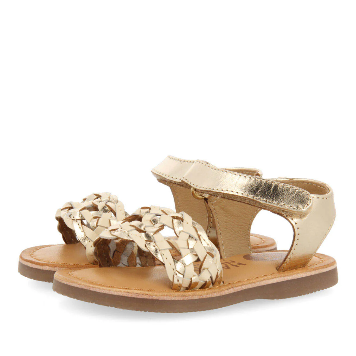 Mainsat girls goldlaited leather sandals - Image 2