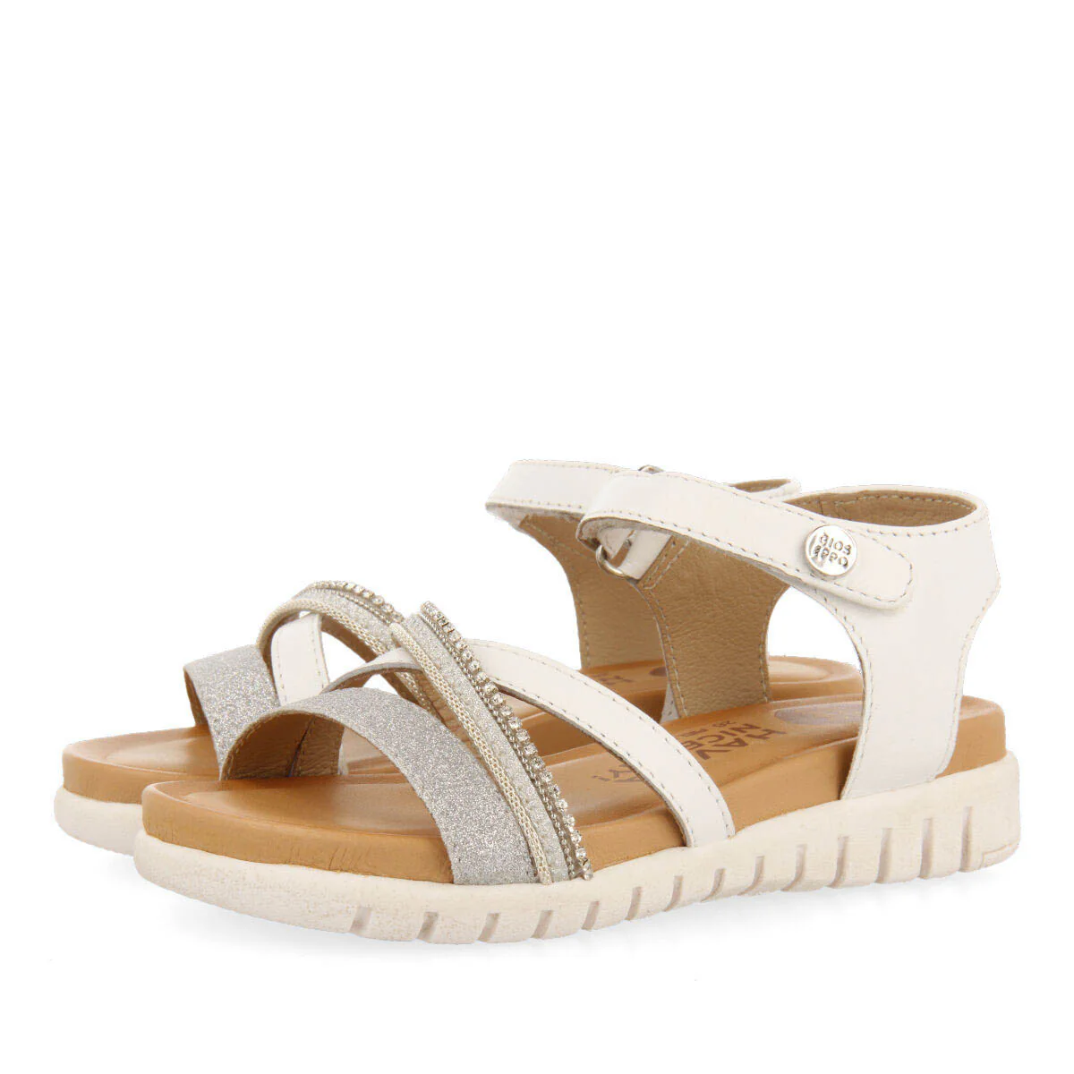 Maroa girls detailed white leather sandals - Image 2