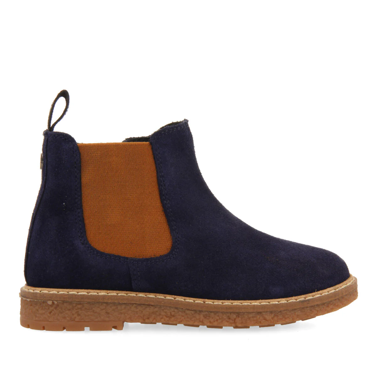 Mattsee children's navy blue leather chelsea boots