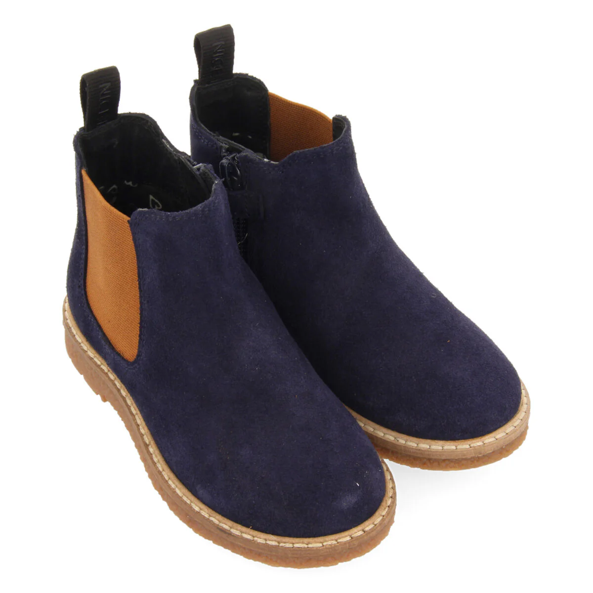 Mattsee children's navy blue leather chelsea boots - Image 2