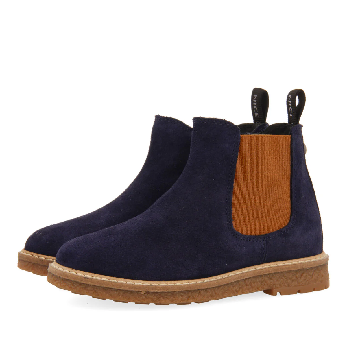 Mattsee children's navy blue leather chelsea boots - Image 4