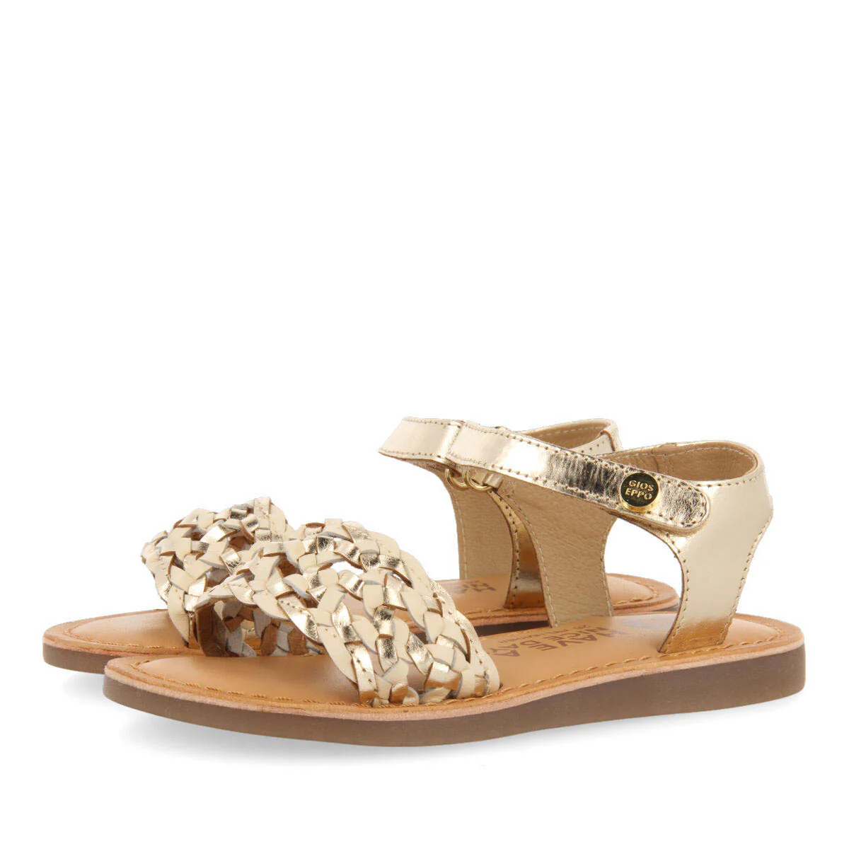 Medan girls goldlaited leather sandals - Image 2