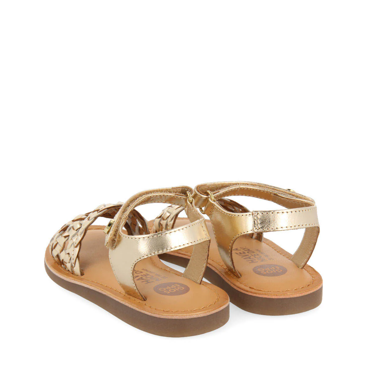 Medan girls goldlaited leather sandals - Image 4