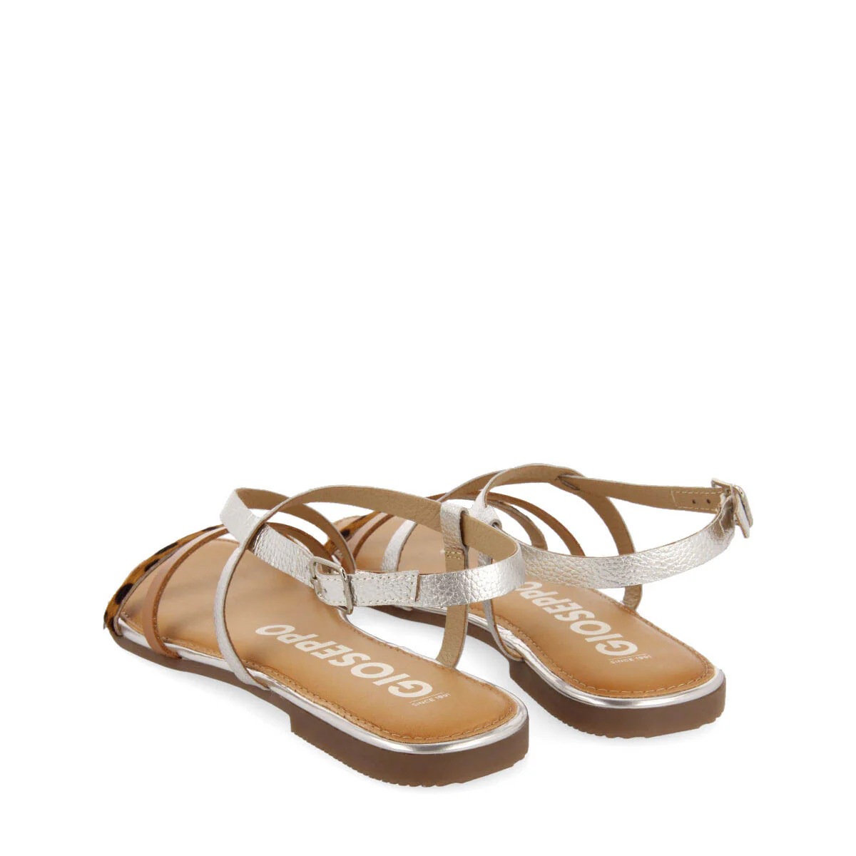 Megara women's sandals with silver straps and leopard print - Image 4