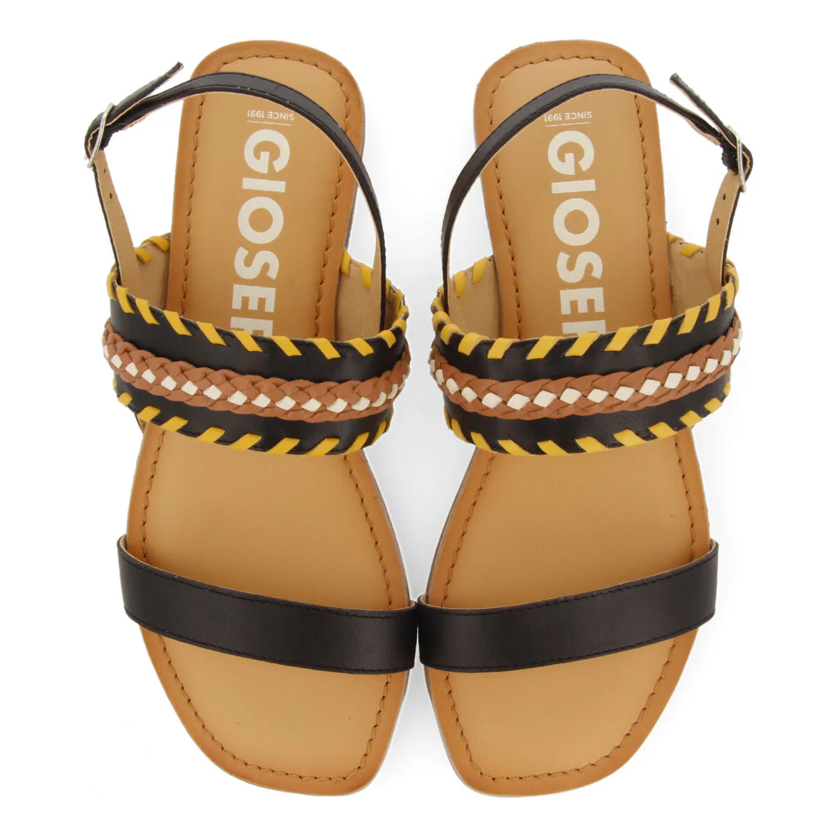 Melun women's black sandals with geometric details - Image 3