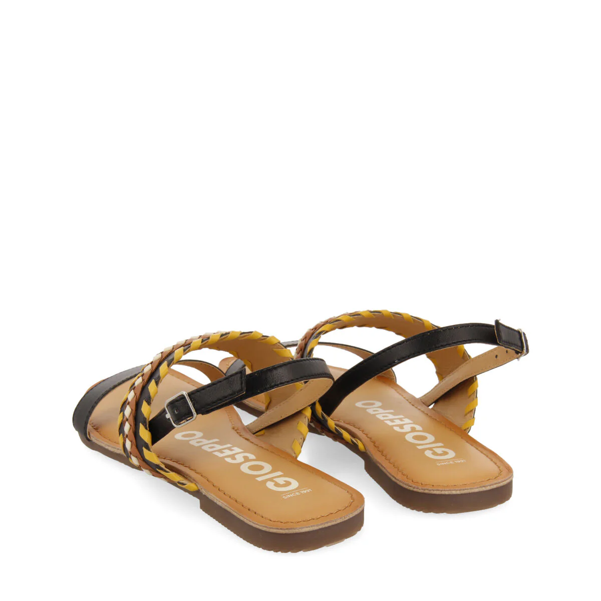 Melun women's black sandals with geometric details - Image 4