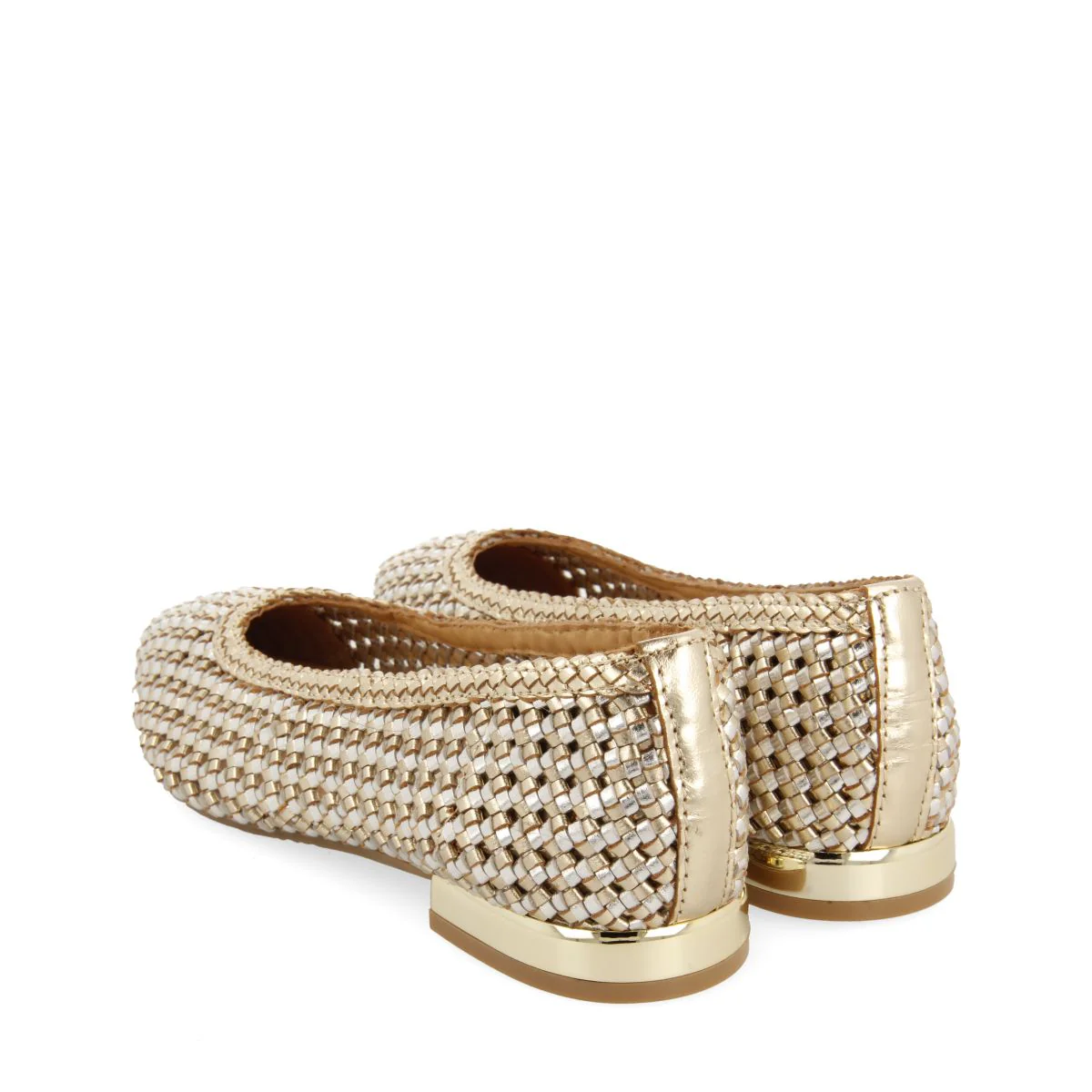 METALLIC BRAIDED LEATHER BALLET FLATS WITH POINTED TOE FOR WOMEN ATHERTON - Image 4