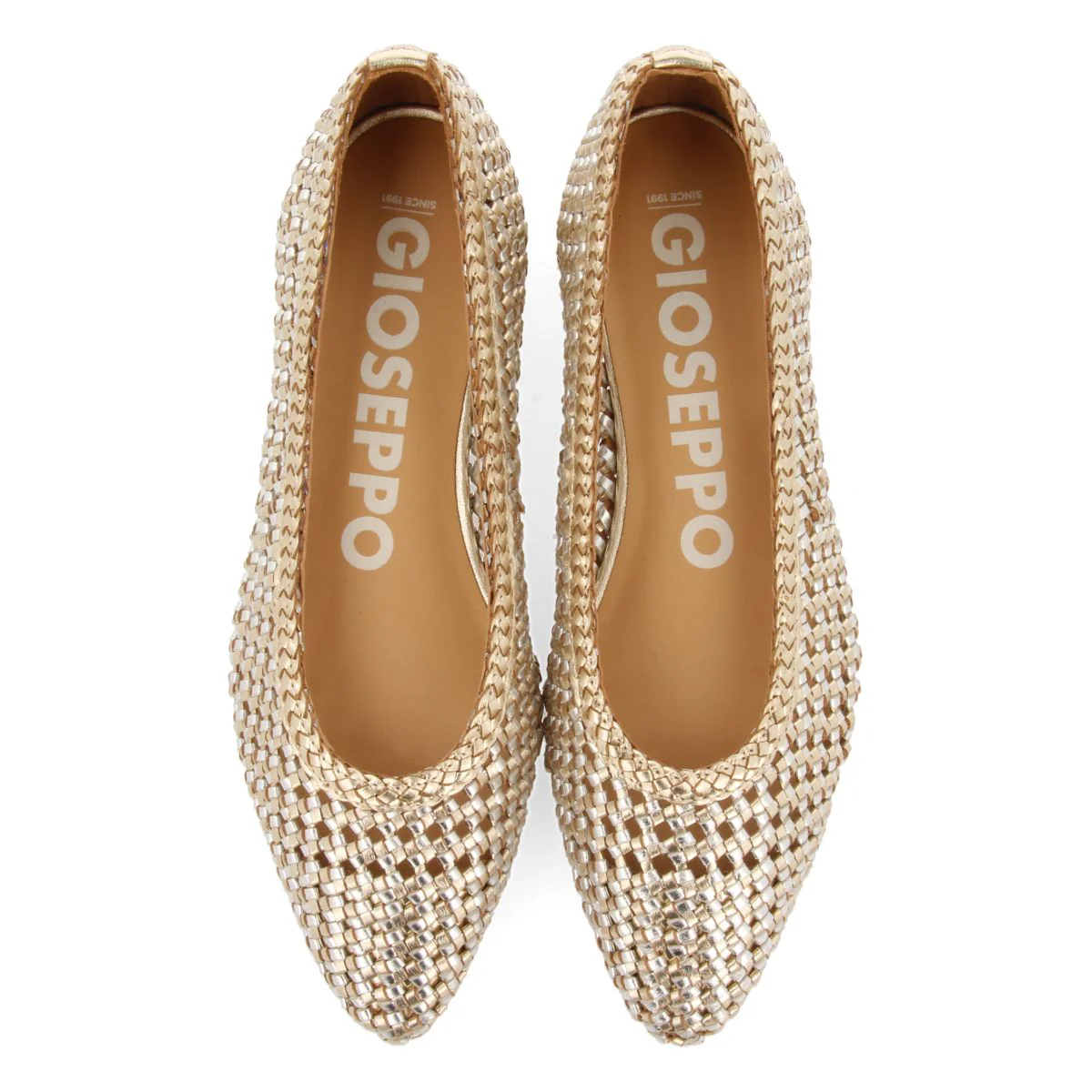 METALLIC BRAIDED LEATHER BALLET FLATS WITH POINTED TOE FOR WOMEN ATHERTON - Image 5