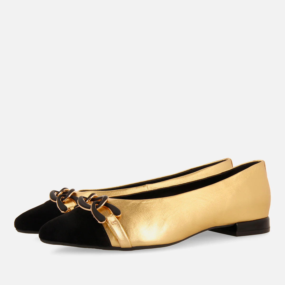 METALLIC LEATHER BALLET FLATS DAVINDE - Image 3