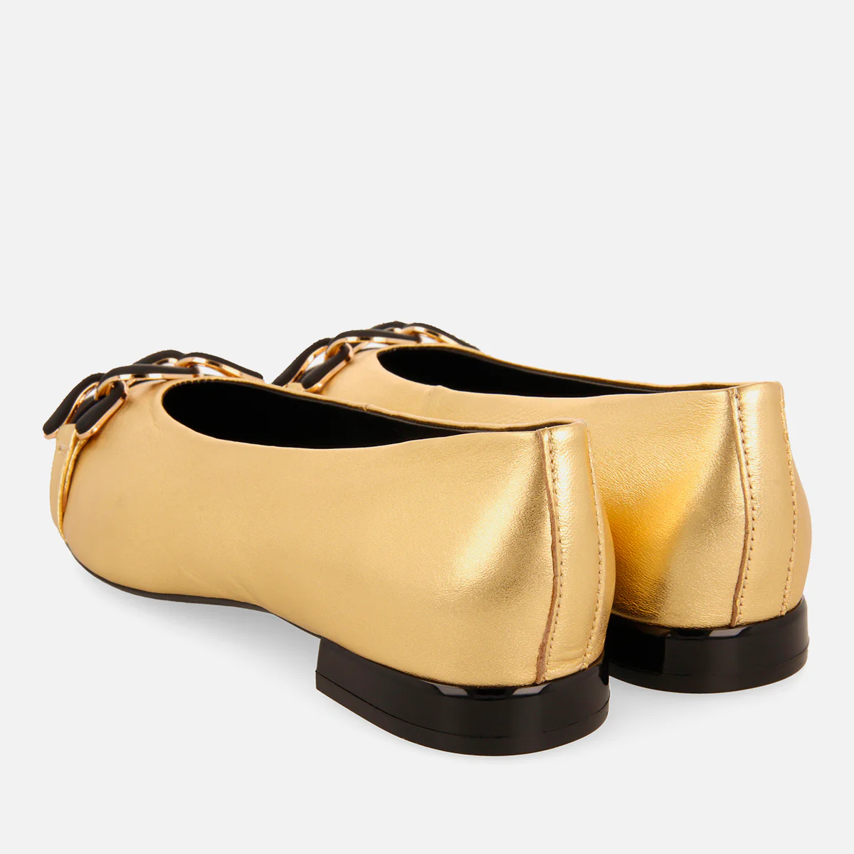 METALLIC LEATHER BALLET FLATS DAVINDE - Image 4
