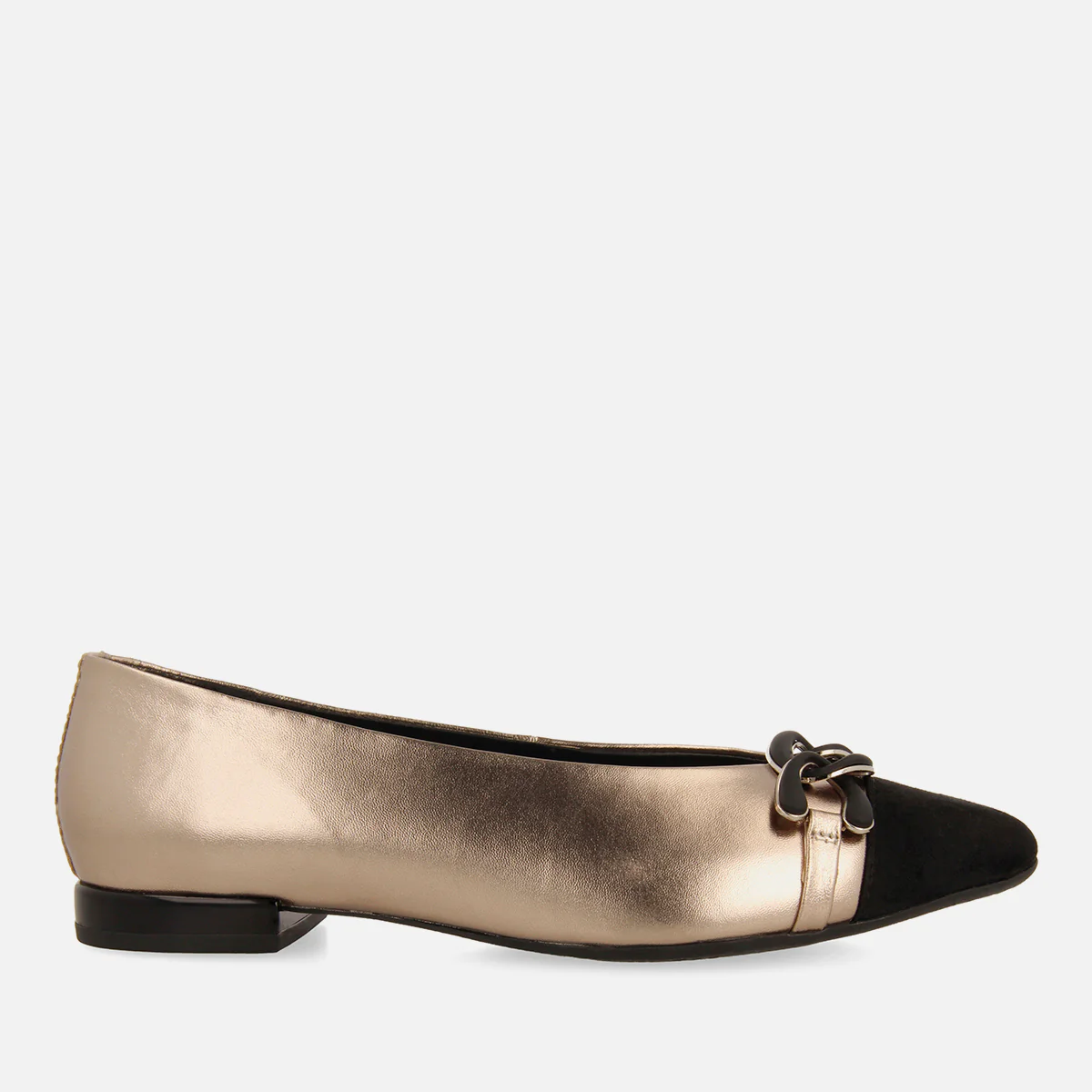 METALLIC LEATHER BALLET FLATS DAVINDE
