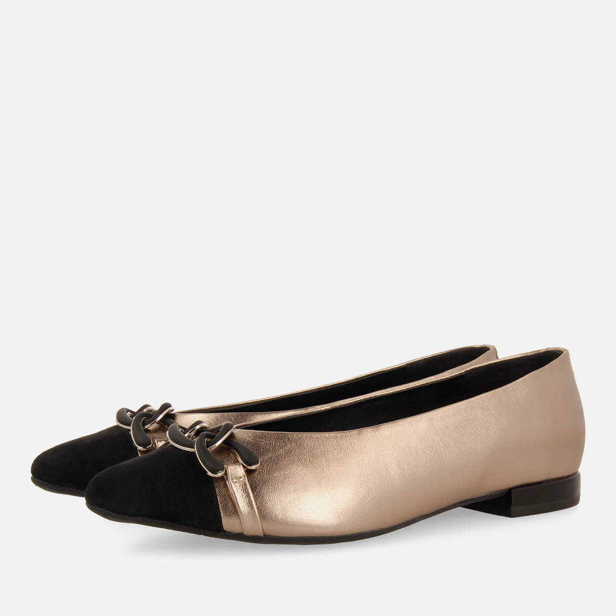 METALLIC LEATHER BALLET FLATS DAVINDE - Image 3