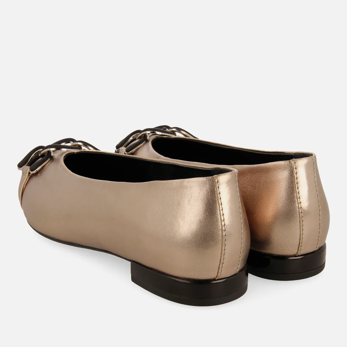 METALLIC LEATHER BALLET FLATS DAVINDE - Image 4