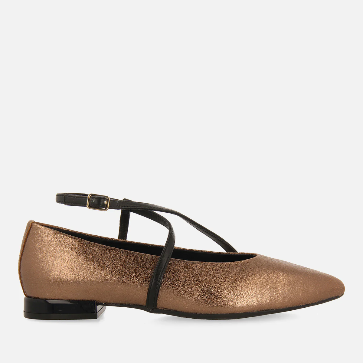 METALLIC LEATHER BALLET FLATS TURKEVE
