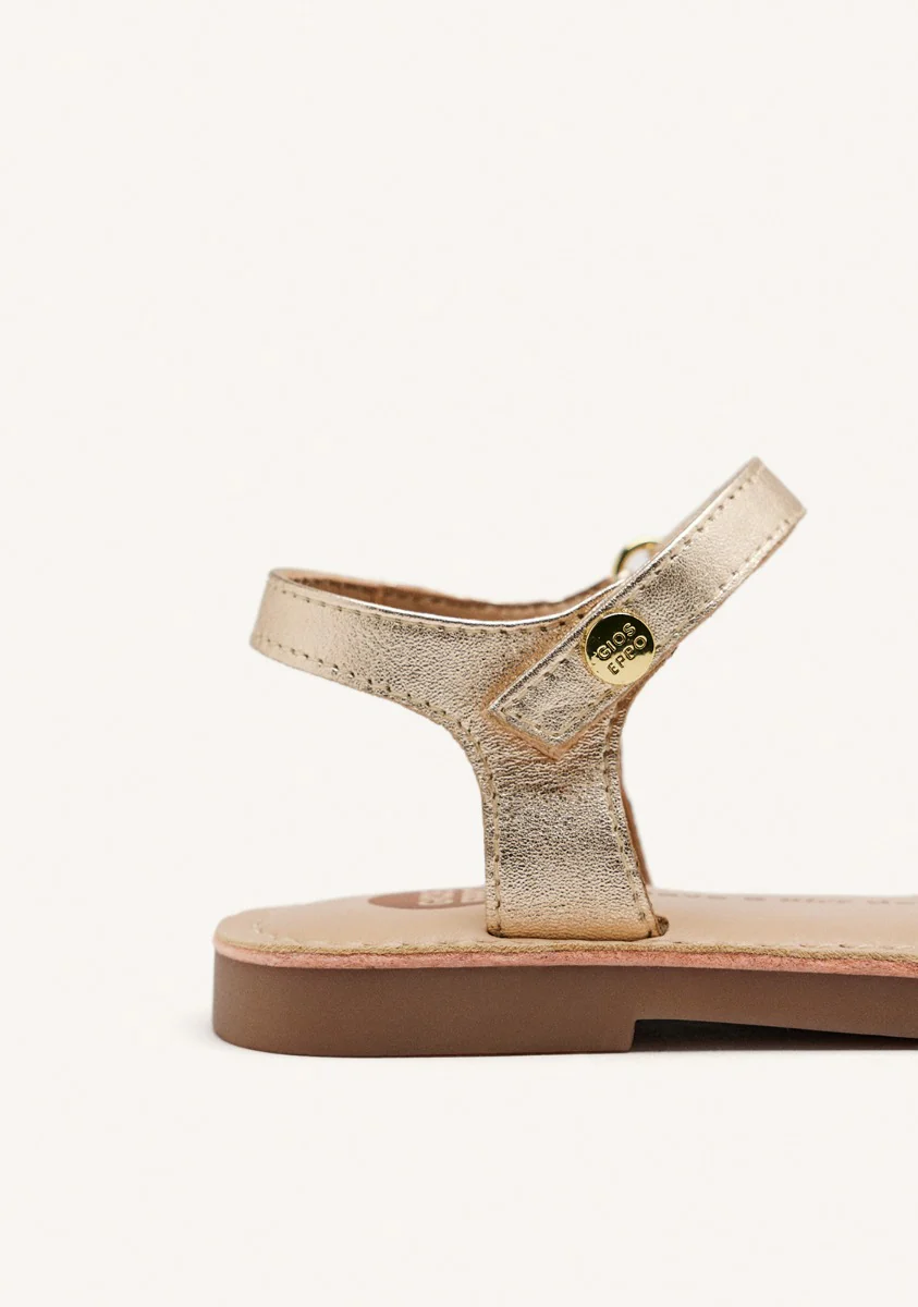 METALLIC LEATHER BEADED SANDALS BURNETT - Image 3