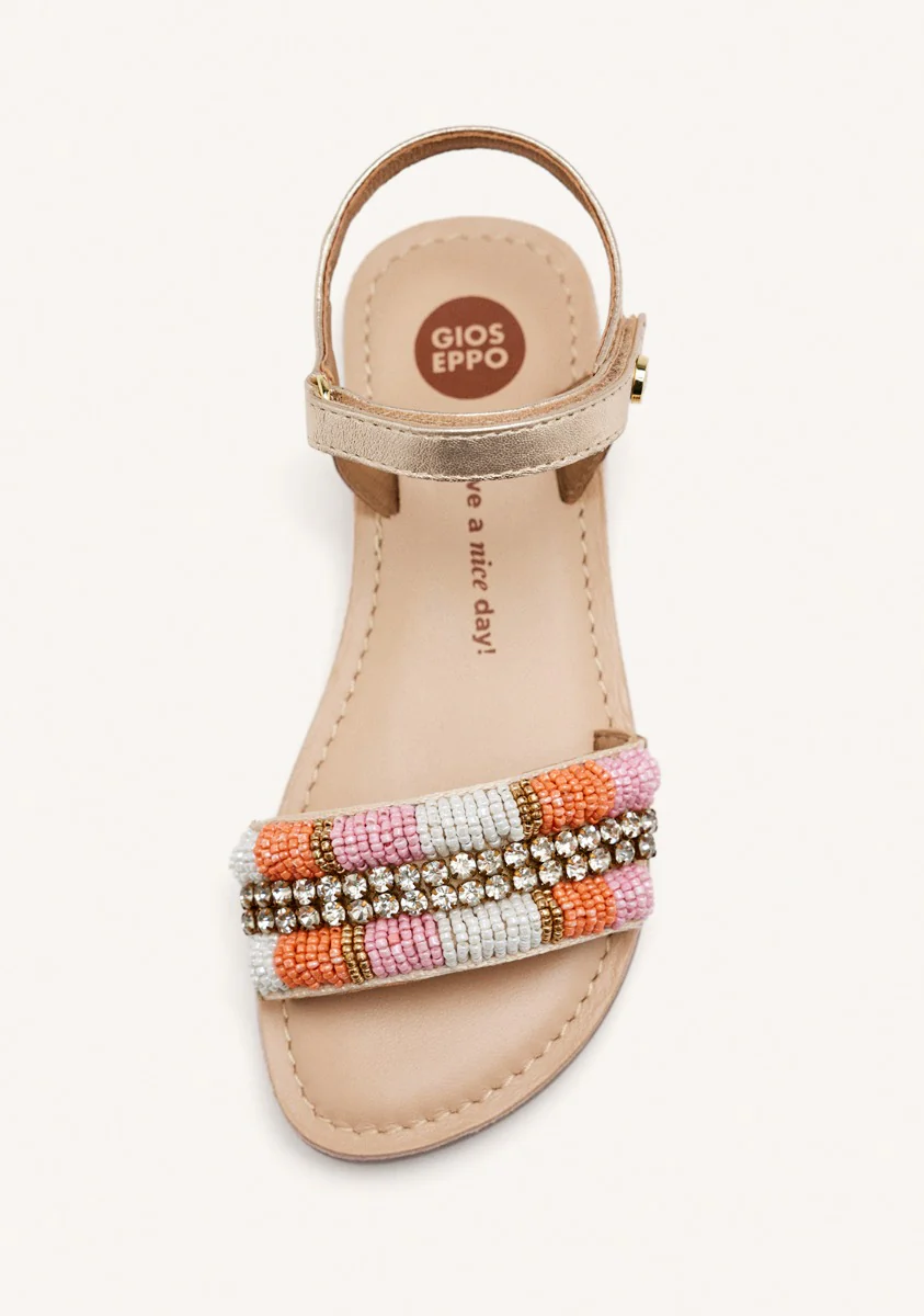 METALLIC LEATHER BEADED SANDALS COUDERAY - Image 4