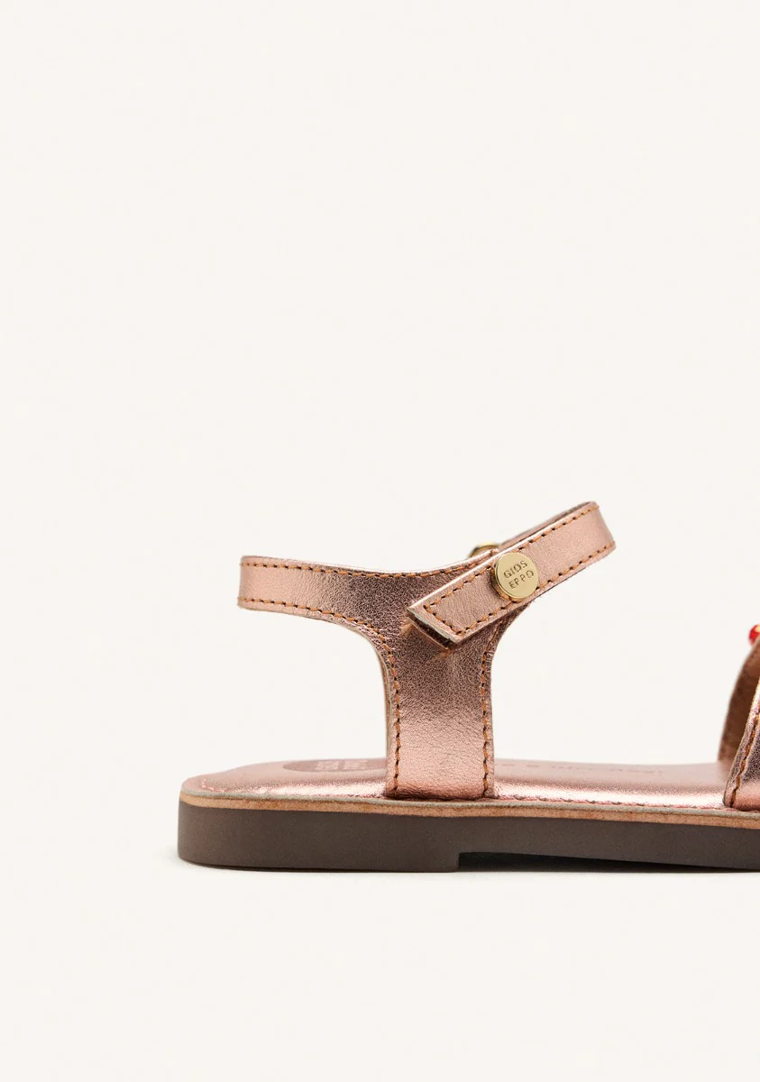 METALLIC LEATHER BEADED SANDALS FLAMBEAU - Image 3