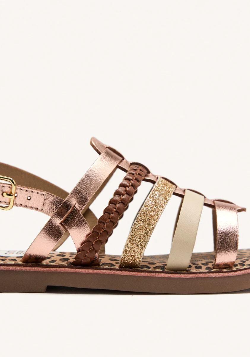 METALLIC LEATHER ROMAN SANDALS HARWICH - Image 4