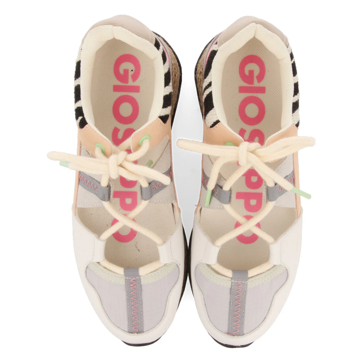 Meudon women's semi-open white sneakers with textures - Image 3