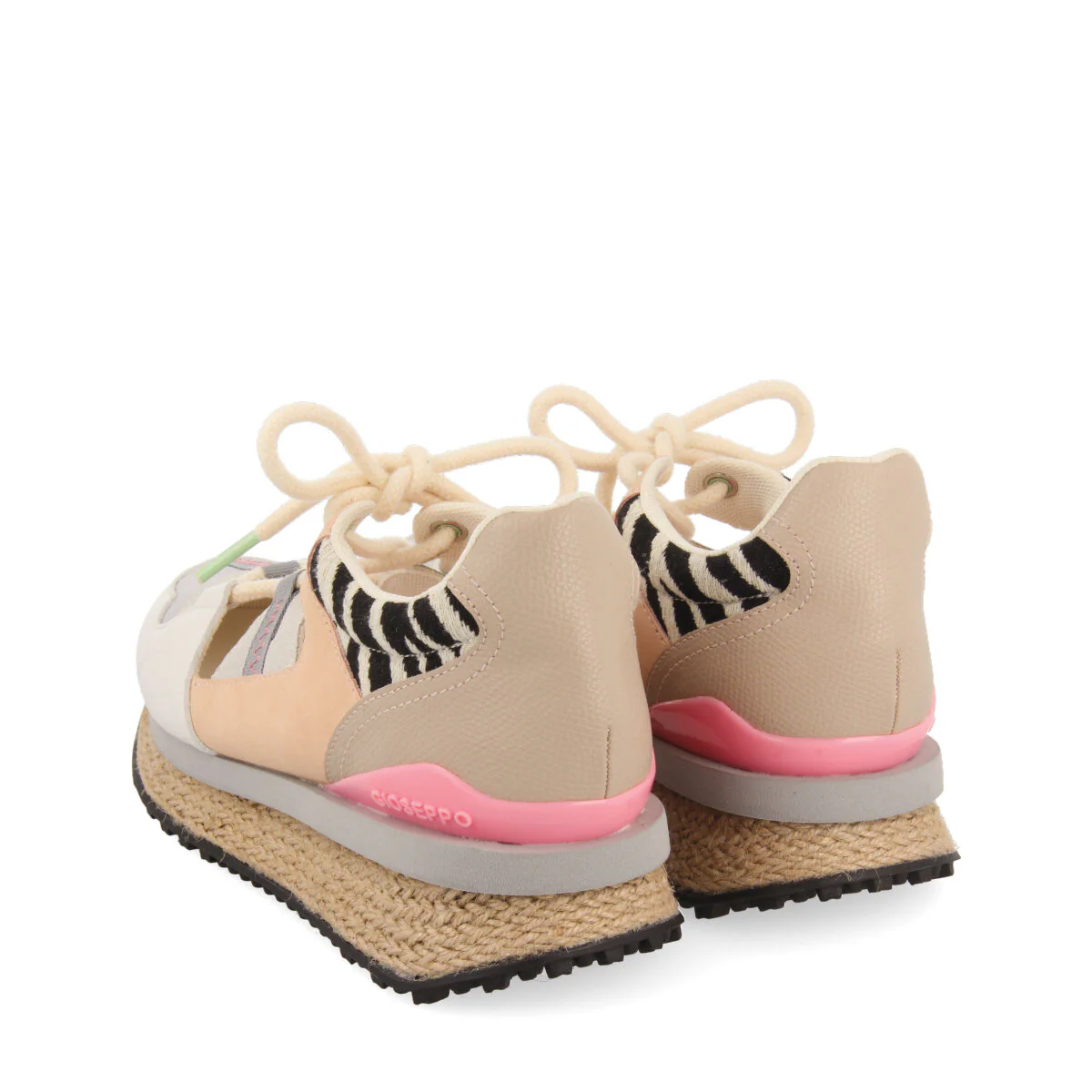 Meudon women's semi-open white sneakers with textures - Image 4